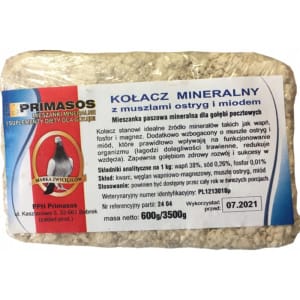 Kołacz dla gołębi z muszlami ostryg miod Primasos