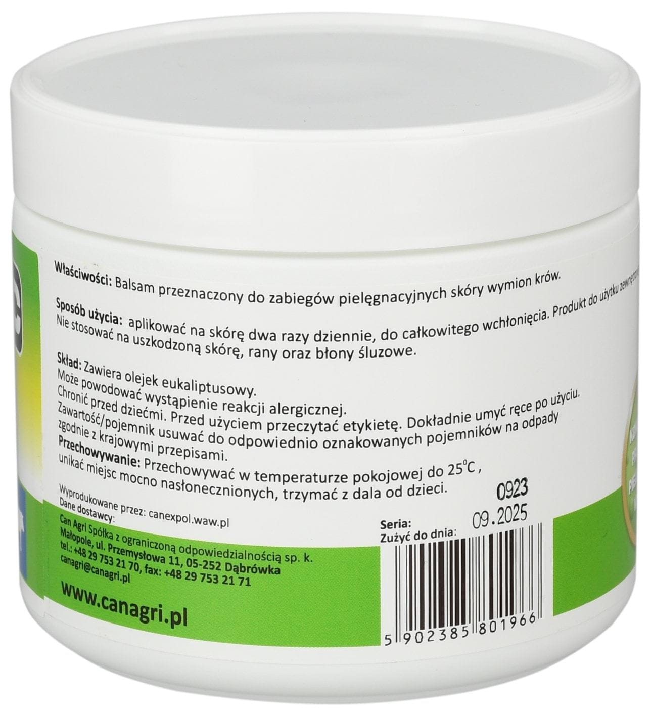 Balsam do wymion z efektem rozgrzewającym ”18”, 500 ml, Can Agri - obrazek 3