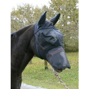 Maska przeciwowadowa dla konia z uszami i nozdrzami, czarny, roz. Pony, Covalliero