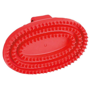 Zgrzebło dla konia, gumowe, czerwony, 13,5 cm, Covalliero