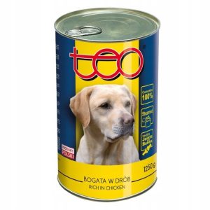 Karma dla psa z drobiem pies TEO 1250g puszka drób