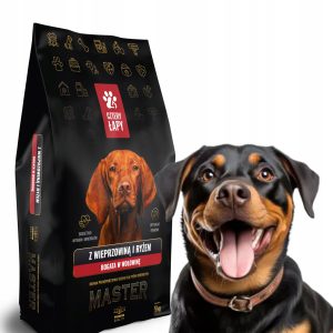 Sucha karma z ryżem, wołowiną i wieprzowiną dla psa Cztery Łapy MASTER 5kg